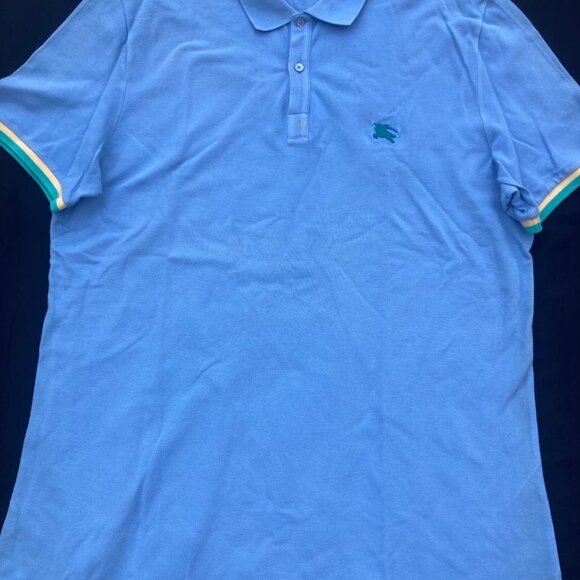 Burberry Brit Men’s Sky Blue Short Sleeve Polo 100% Cotton Embroidered Logo XXL - Picture 3 of 17
